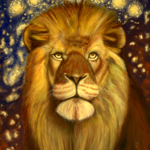 A Portrait of the Artist as a Young Lion (24" x 20")