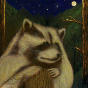 Stargazer—Raccoon Portrait (12" x 12")